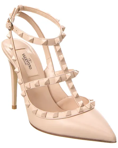 Valentino Garavani Valentino Rockstud Caged 100 Leather Pump In Pink