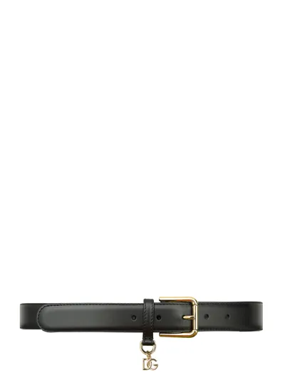 Dolce & Gabbana Dg Logo Belt In Black