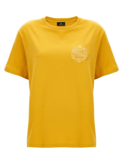 Etro Logo T-shirt In Amarillo