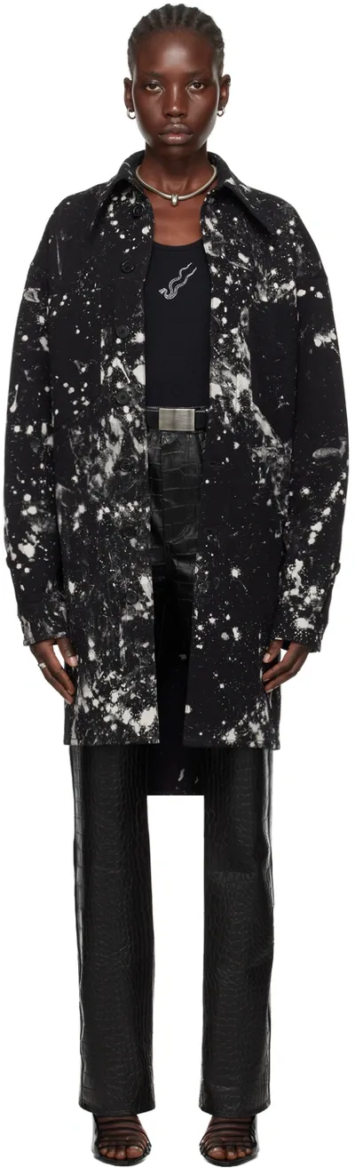 Lu'u Dan Black Painted Denim Jacket In Mt064d_de