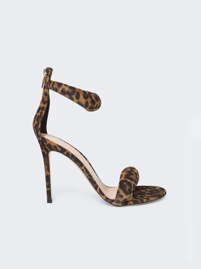 Gianvito Rossi Bijoux 105mm Leopard-print Sandals In Almond Leopard Print