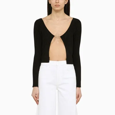 Jacquemus La Maille Pralu Balck Cardigan In Black