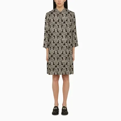 's Max Mara Black Silk Print Dress