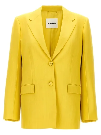 Jil Sander Single-breasted Blazer In Verde