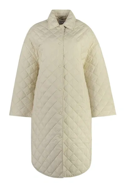 Totême Techno Fabric Padded Jacket In Ivory