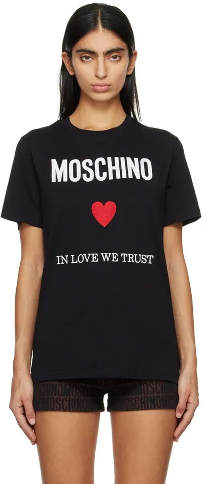 Moschino Logo-print Cotton T-shirt In Black