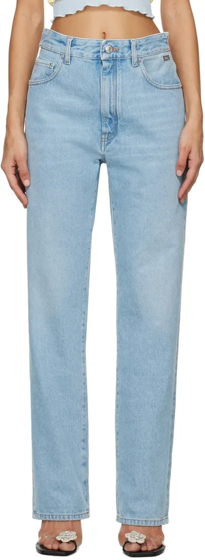 Gcds Blue Choker Jeans In 75 Light Blue