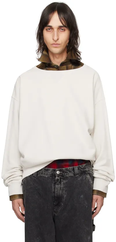 Maison Margiela Beige Invitation Sweatshirt In 856 Ice