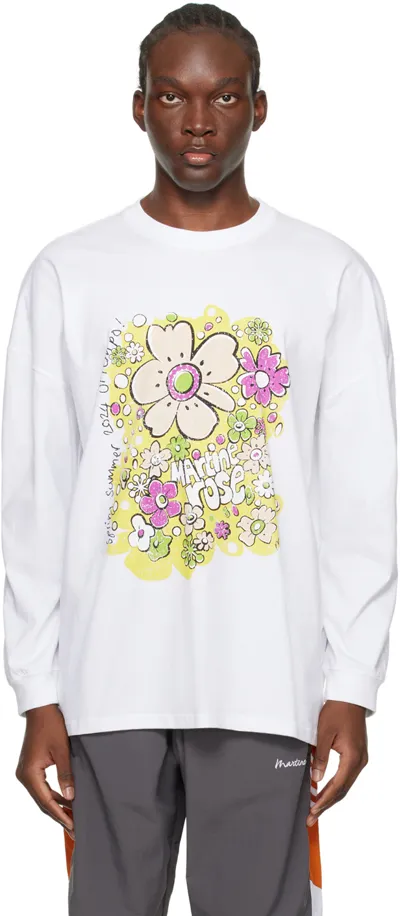 Martine Rose White Oversized Long Sleeve T-shirt In 白色的