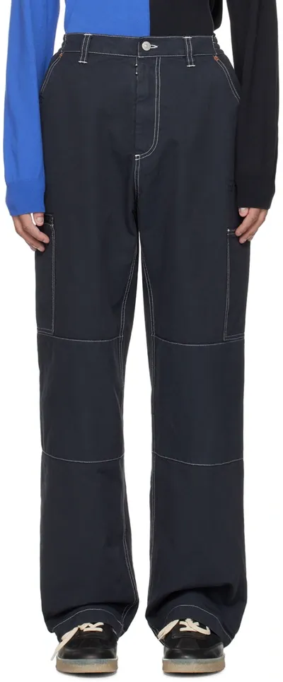 Mm6 Maison Margiela Black Numeric Trousers In 855 Anthracite