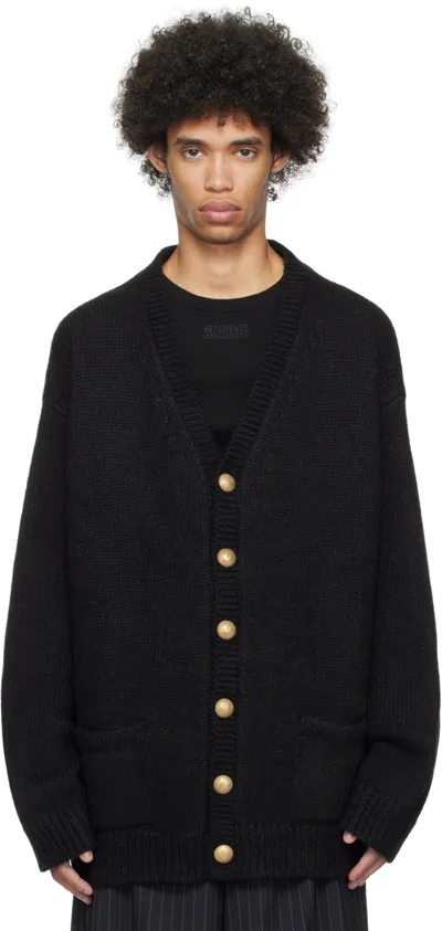 Vetements Black Fancy Button Cardigan