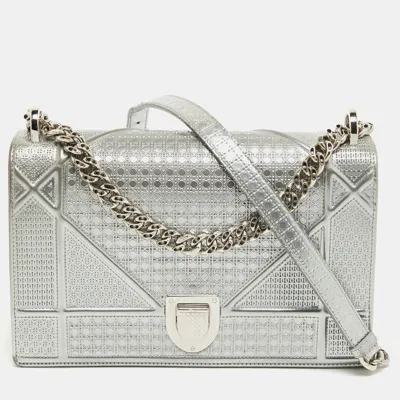 Pre-owned Dior Ama Flap Shoulder Bag In Silver