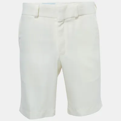 Pre-owned Casablanca White Wool Gabardine Bermuda Shorts M