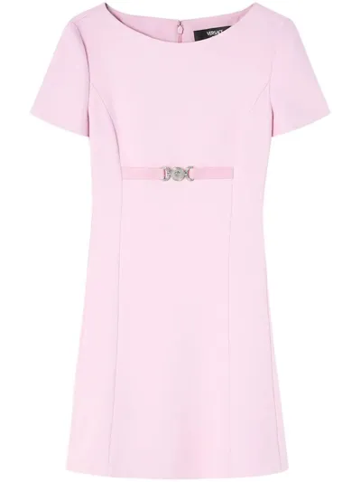 Versace Medusa '95 Short-sleeve Mini Dress In Pink & Purple