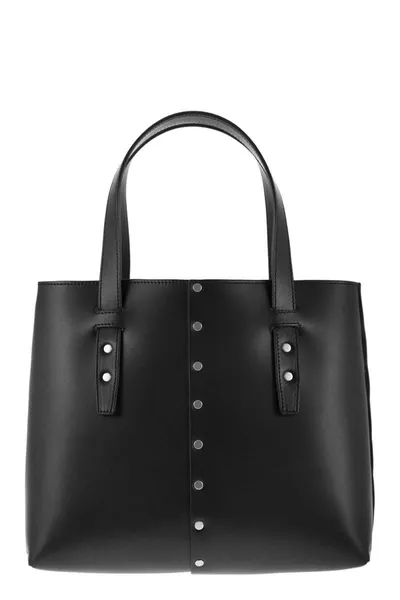 Fabiana Filippi Leather And Studded Tote Bag In Black