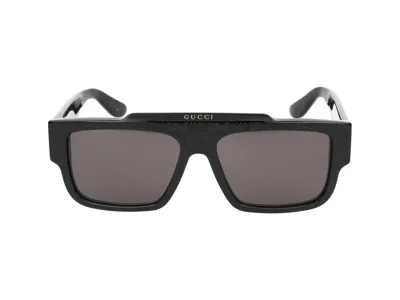 Gucci Eyewear Rectangular Frame Sunglasses In Black