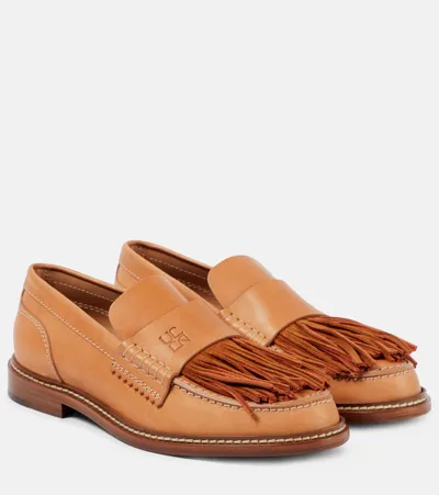 Ulla Johnson Fringed Leather Loafers In Brown