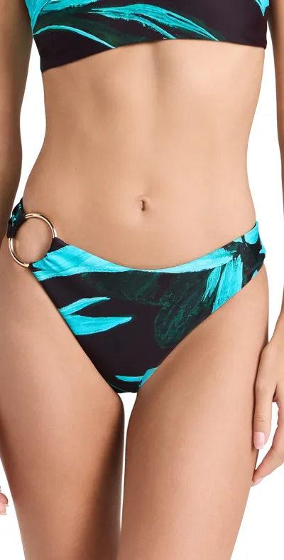 Louisa Ballou Surfer's Paradise Bikini Bottoms Turquoise Flower