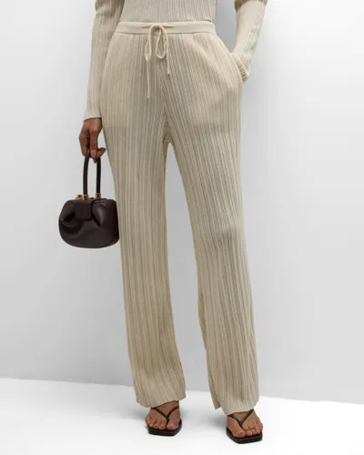 Le17septembre Pleated Drawstring Pants In Light Beige