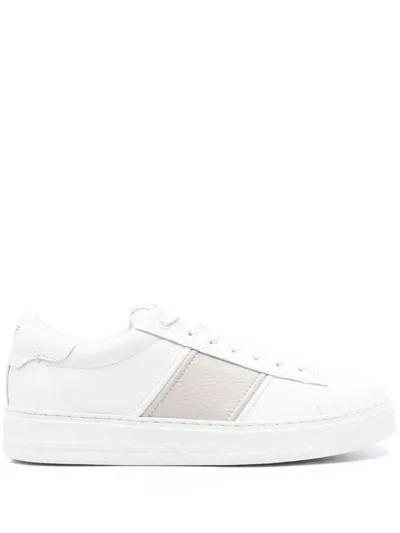 Ea7 Emporio Armani  White And Beige Sneaker