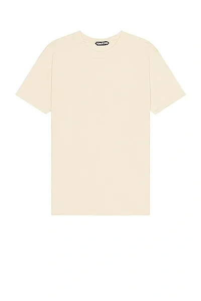 Tom Ford Lyocell Cotton Tee In Champagne