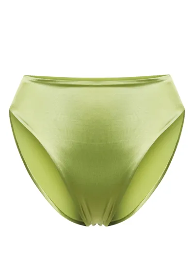 Form And Fold The 90s Rise Bikini Bottoms In Green