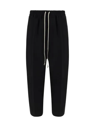 Rick Owens Cropped-hose Mit Kordelzug In Black