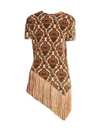 Rabanne Asymmetric Fringed Top In Cachemire