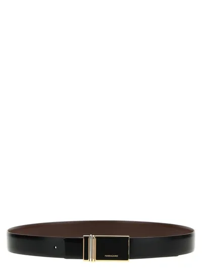 Ferragamo Logo Buckle Reversible Belt In Multicolour