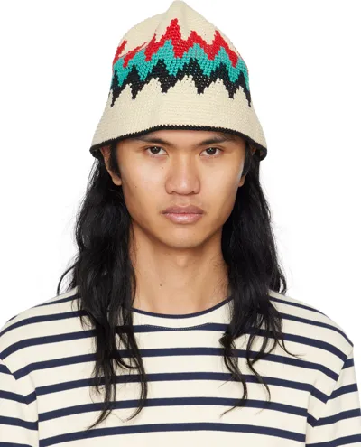 Jil Sander Off-white Crochet Bucket Hat In 991 Porcelain/