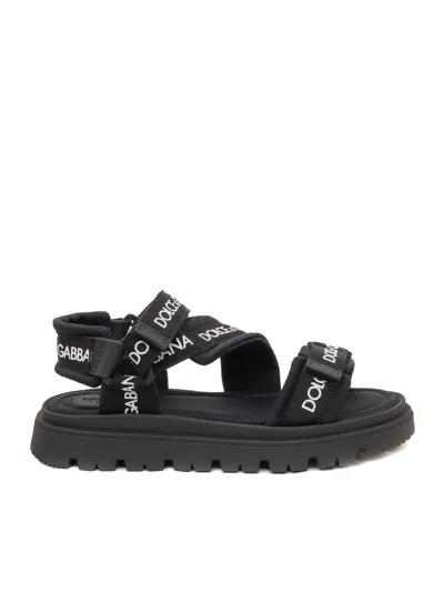 Dolce & Gabbana Junior D&g Sandals With Straps In Black