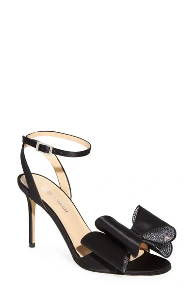 Mach & Mach Le Cadeau Double Bow Ankle Strap Sandal In Black