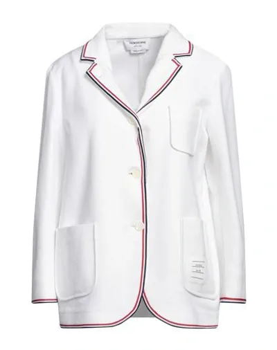 Thom Browne Woman Blazer White Size 10 Cotton