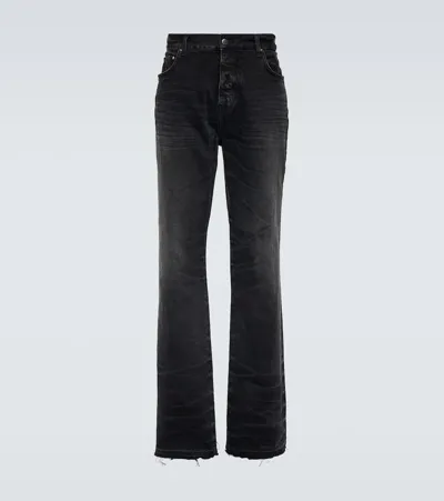 Amiri Straight-leg Stonewashed Jeans In Black