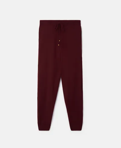 Stella Mccartney Stella Iconics Fine Knit Cuffed Trousers In Burgundy