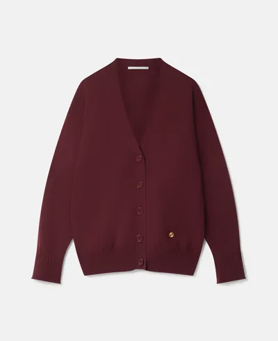 Stella Mccartney Stella Iconics Fine Knit Cardigan In Burgundy