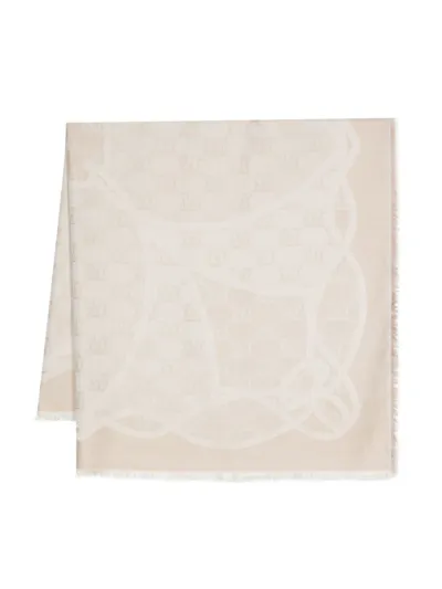 Max Mara Printed Silk Foulard In Beige