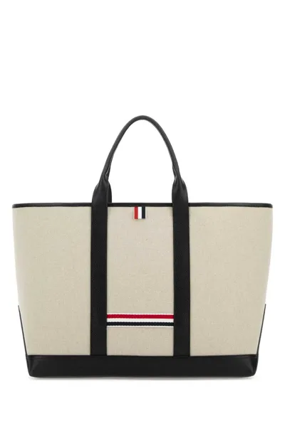 Thom Browne Medium Rwb Stripe Top Handle Bag In Multi