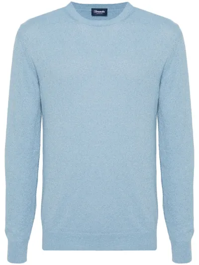 Drumohr Textured-finish Knit Jumper In Blue