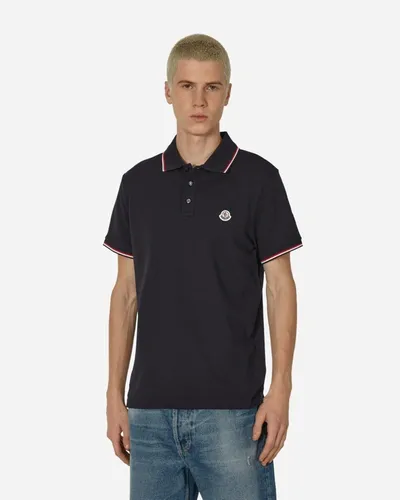 Moncler Logo Polo Shirt Navy In Blue