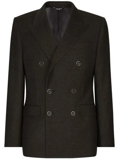 Dolce & Gabbana Sicilia-fit Double-breasted Blazer In Grey