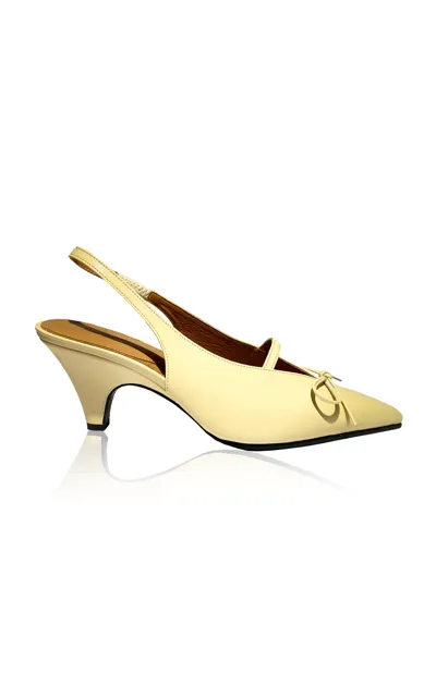 Reike Nen Dotu Slingback Leather Pumps In Yellow