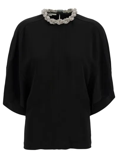 Stella Mccartney Top Stretch Cady In Black