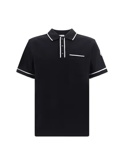 Moncler Polo Shirt In Blue