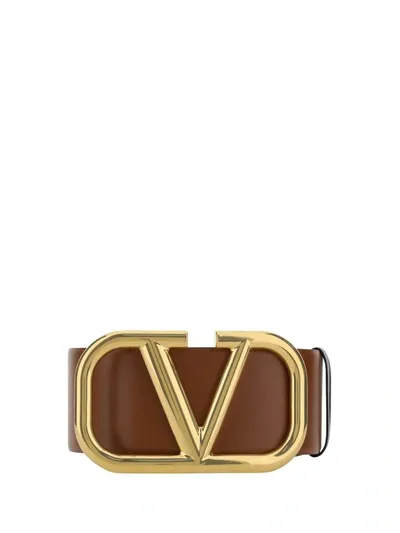 Valentino Garavani Valentino Belts In Saddle Brown/black