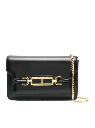 Tom Ford Box Palmellato Small Shoulder Bag In Black