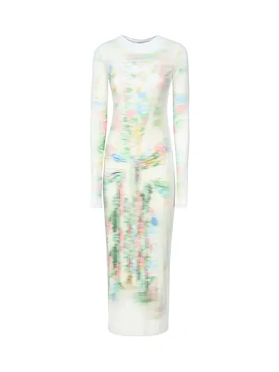 Loewe Printed Maxi Dress In White Multi