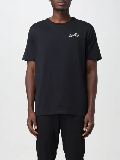 Bally Logo-embroidered Organic Cotton T-shirt In Black