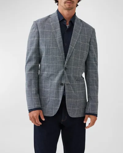 Rodd & Gunn Karaka Point Windowpane Check Wool Blend Sport Coat In Aquamarine