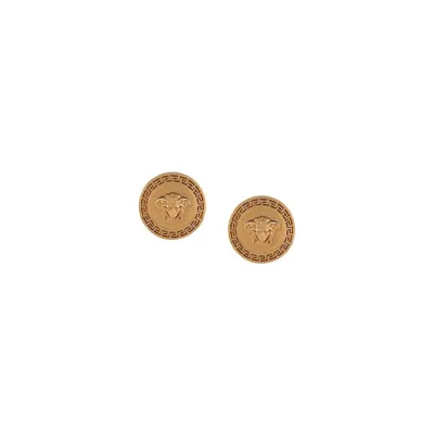 Versace Tribute Button Earrings In Grey